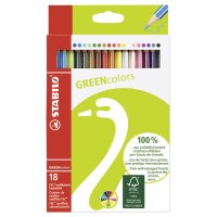 STABILO Crayon de couleur GREENcolors, étui carton de 24