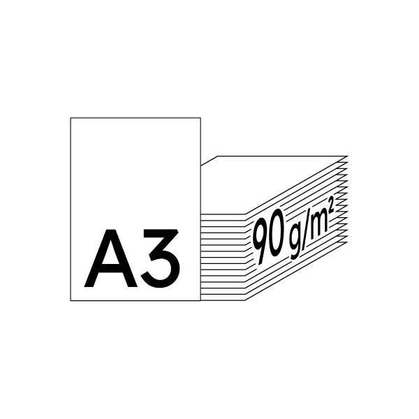 PRO-DESIGN Papier Laser couleur extra blanc A3 90g - 1 Carton (1.500 Feuilles)