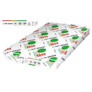 PRO-DESIGN Papier Laser couleur extra blanc A3 100g - 1 Carton (1.500 Feuilles)