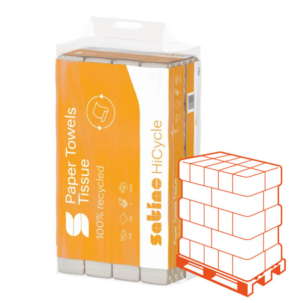 Satino HiCycle Z-Falz Falthandt&uuml;cher weiss, 2-lagig, 24 x 24cm - 1 Palette (120000 St&uuml;ck)