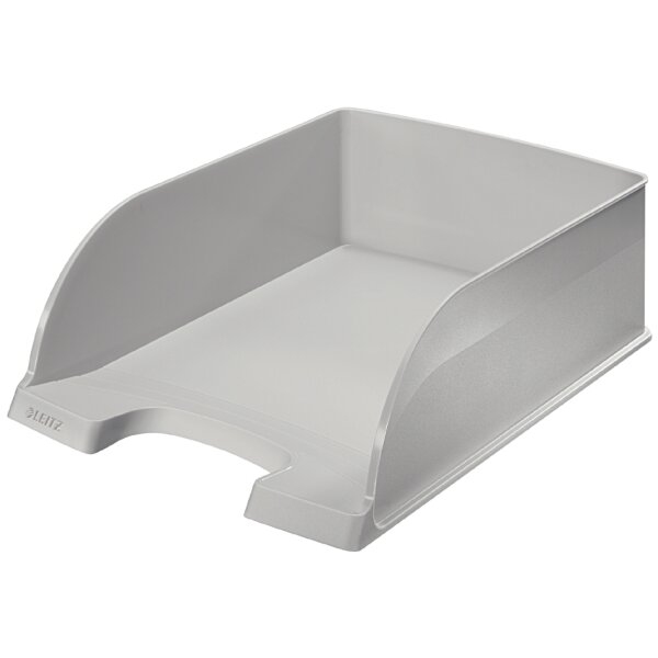 LEITZ Corbeille &agrave; courrier Plus Jumbo, A4, polystyr&egrave;ne, gris