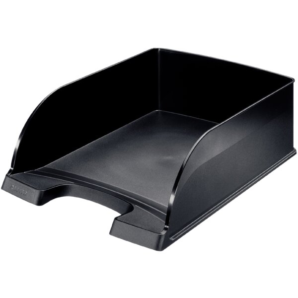 LEITZ Corbeille &agrave; courrier Plus Jumbo, A4, polystyr&egrave;ne, noir