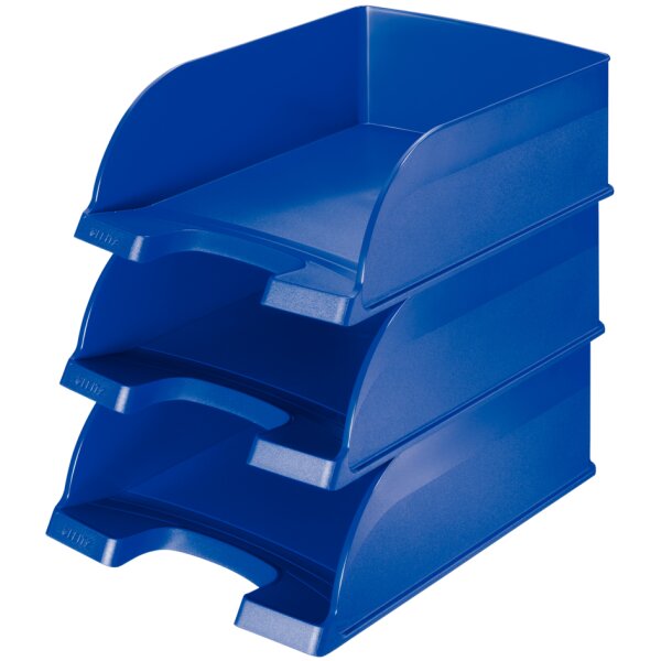 LEITZ Corbeille &agrave; courrier Plus Jumbo, A4, polystyr&egrave;ne, noir