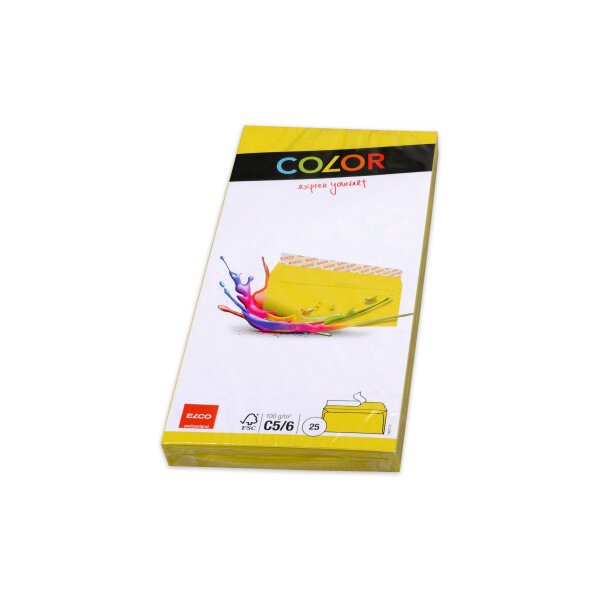 ELCO Enveloppe Office s/fenêt. C5/6 74617.72 100g, jaune 25 pcs.
