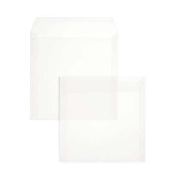 BLANKE Couvert quadratisch 220 x 220 mm ohne Fenster transparent-weiss 100g - 250 Stück