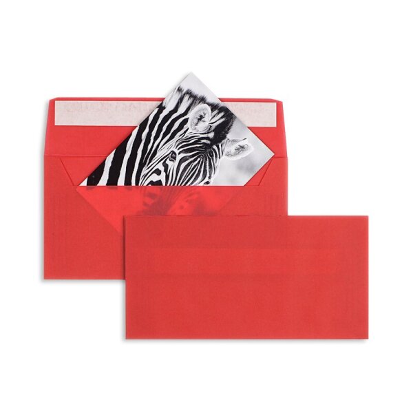 BLANKE Couvert C5/6 ohne Fenster transparent-rot 90g - 1 Stück