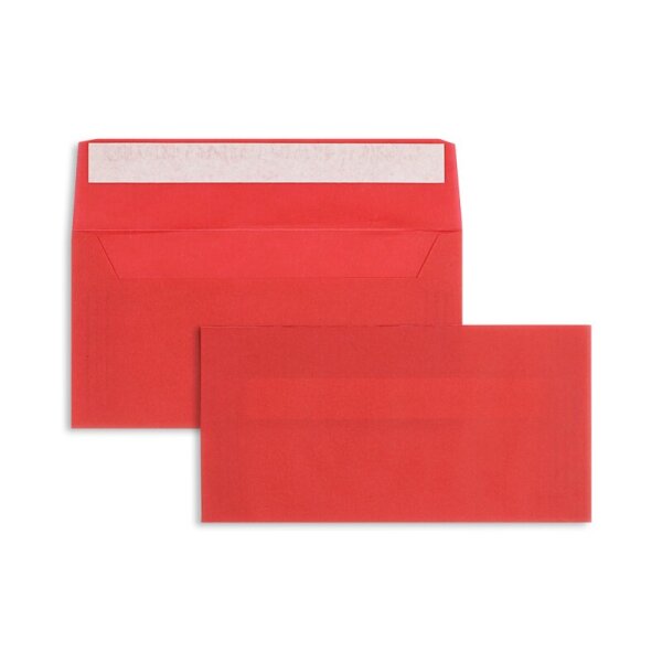 BLANKE Couvert C5/6 ohne Fenster transparent-rot 90g - 1 Stück