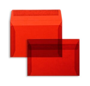 BLANKE Couvert C6 ohne Fenster transparent-rot 90g - 1...