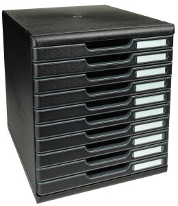 EXACOMPTA Schubladenbox MODULO A4, 3 Schübe, schwarz