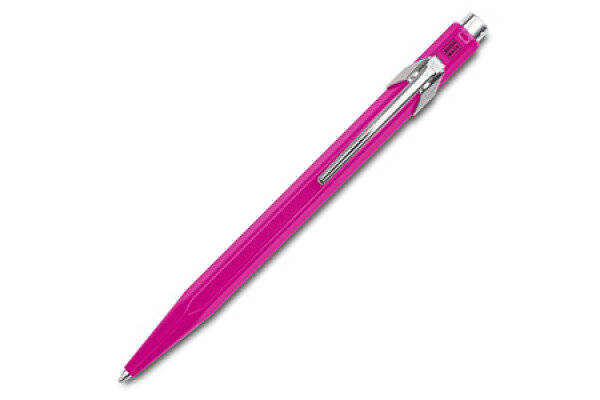 CARAN DACHE Kugelschreiber 849 Metall 849.090 rosa, refill, Schrift blau