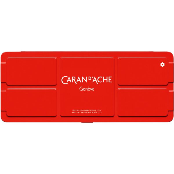 CARAN DACHE Couleur opaque Gouache 2001.312 12 tubes Metallbox, brosse