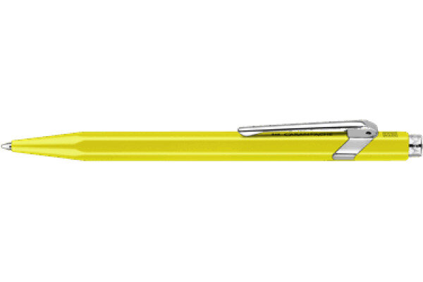 CARAN DACHE Stylo &agrave; bille 849 Pop Line 849.970 jaune fluo, avec boite m&eacute;tal