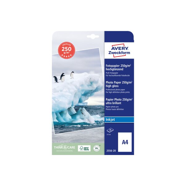 AVERY ZWECKFORM Superior InkJet Photo Paper A4 2556-20 250g 20 flls.