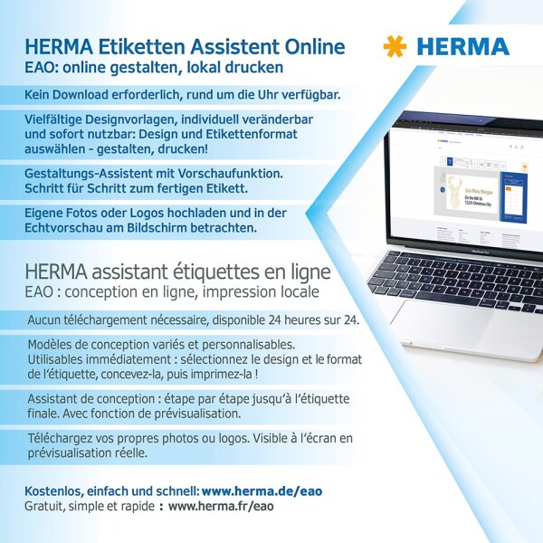 HERMA Universal-Etiketten PREMIUM, 70 x 41 mm, weiss