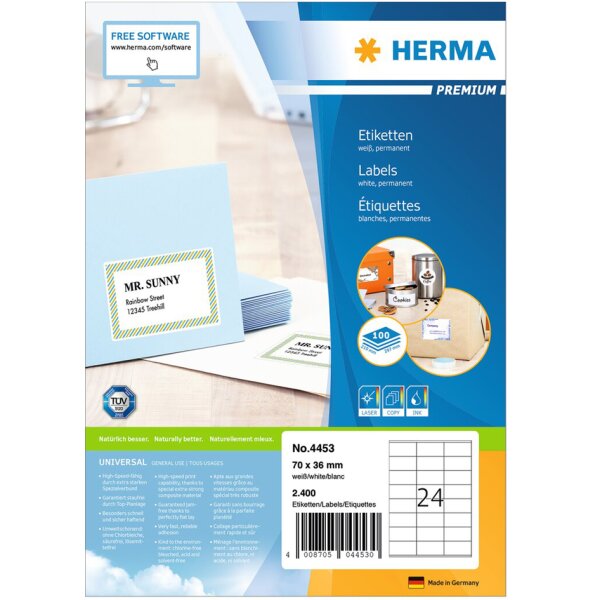 HERMA Universal-Etiketten PREMIUM, 48,5 x 25,4 mm, weiss