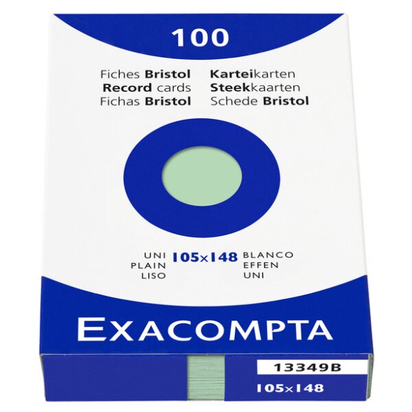 EXACOMPTA Fiches bristol, A6, uni, blanc