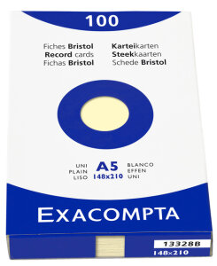 EXACOMPTA Karteikarten, DIN A5, blanko, weiss