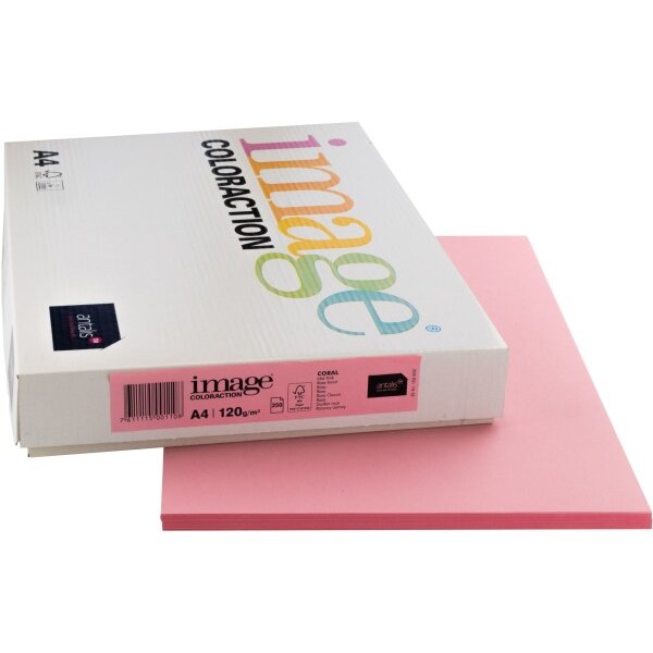 IMAGE COLORACTION papier à copier Coral A4 266662 120g, rose 250 feuilles