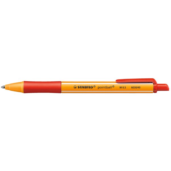 STABILO Stylo à bille rétractable pointball, rouge