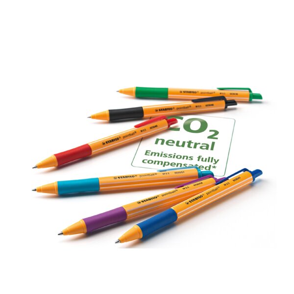 STABILO Stylo à bille rétractable pointball, étui plastique