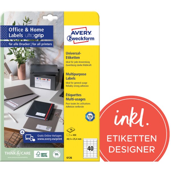 AVERY Zweckform Universal-Etiketten Office&Home, 48,5x25,4mm