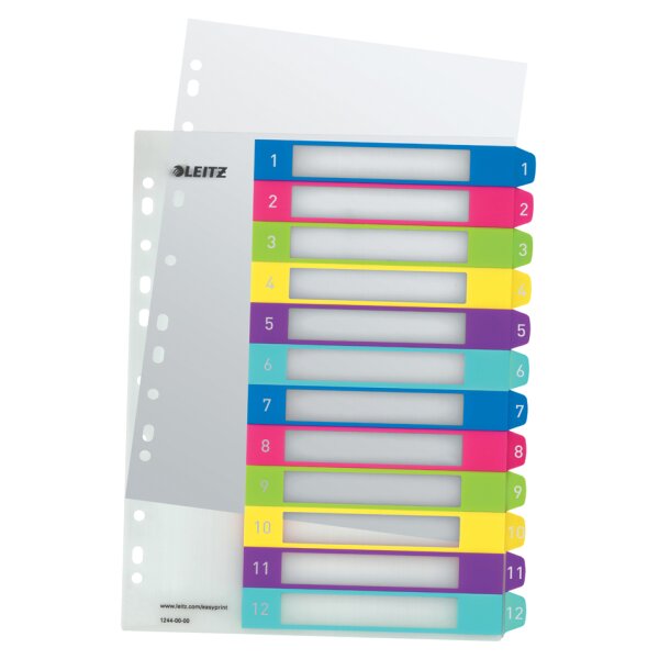 LEITZ Intercalaires en plastique WOW, numéroté, A4, 1-10