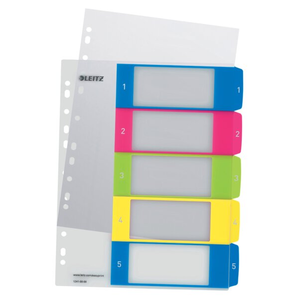 LEITZ Intercalaires en plastique WOW, numéroté, A4, 1-10