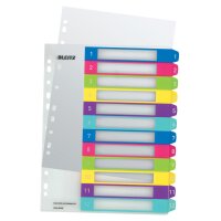 LEITZ Intercalaires en plastique WOW, numéroté, A4, 1-10