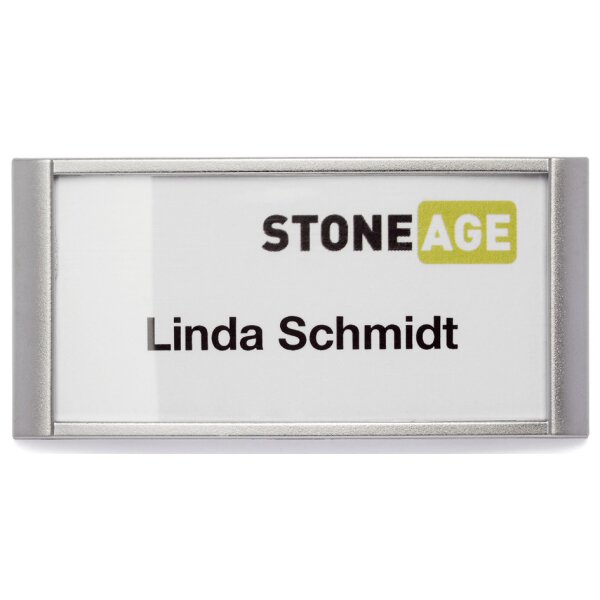DURABLE Badge CLASSIC, &agrave; aimant, 65 x 25 mm, argent