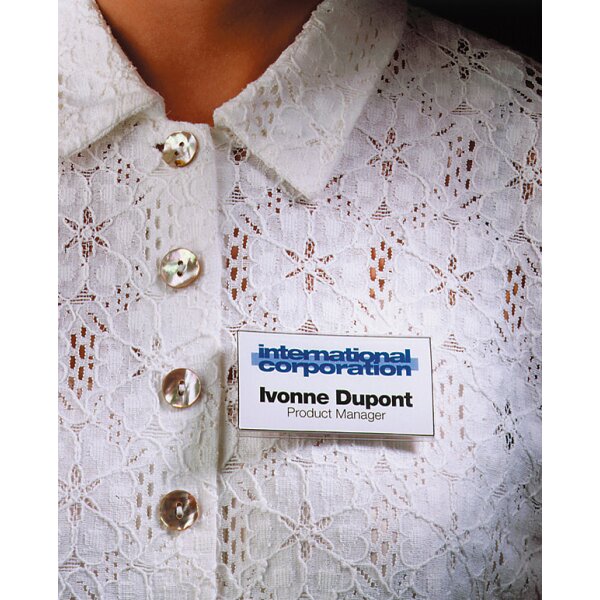 DURABLE Badge &agrave; aimant, 75 x 40 mm, tranparent
