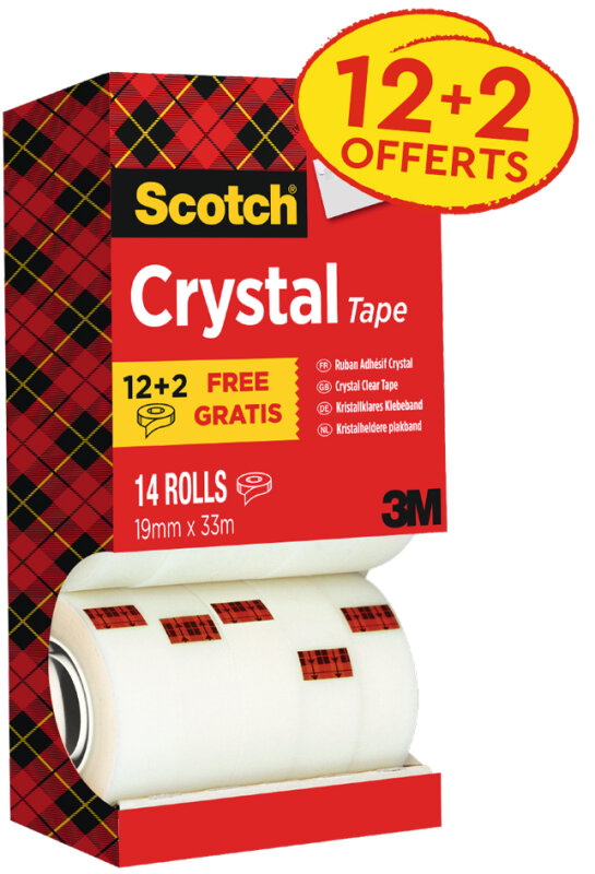 Scotch Klebefilm Crystal Clear 600, 19 mm x 33 m, Karton