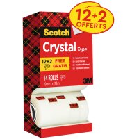 Scotch Ruban adhésif Crystal Clear 600, 19 mm x 66 m, carton