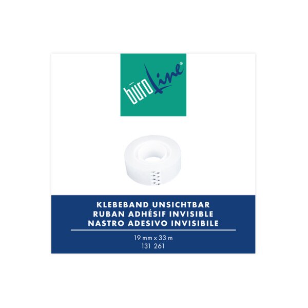 BÜROLINE Klebeband 19mmx33m 131261 transparent, unsichtbar