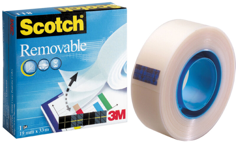 3M Scotch Ruban adh&eacute;sif Removable 811, 19 mm x 33 m