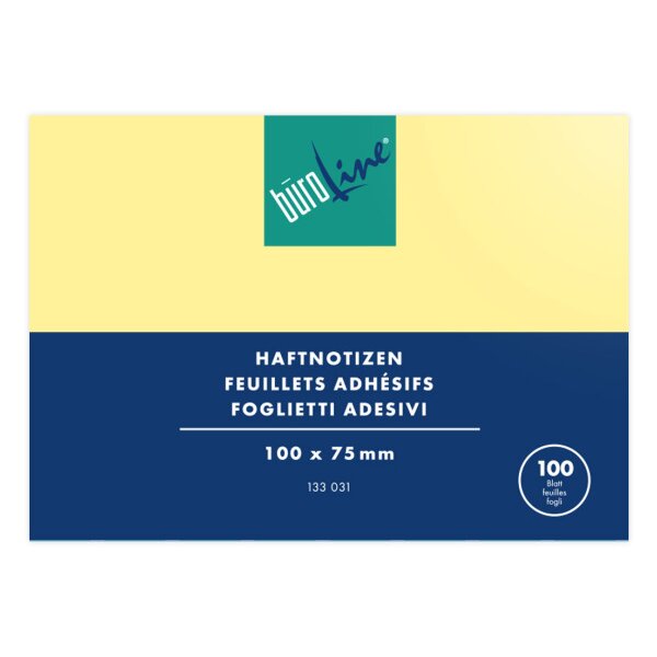 BÜROLINE Haftnotizen 100x75mm 133031 gelb 100 Blatt
