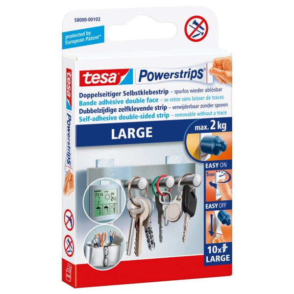 tesa Powerstrips LARGE, Haltekraft: max. 2,0 kg