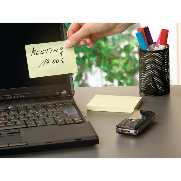 tesa Bloc standard adhésif Office Notes, 75 x 75 mm, jaune