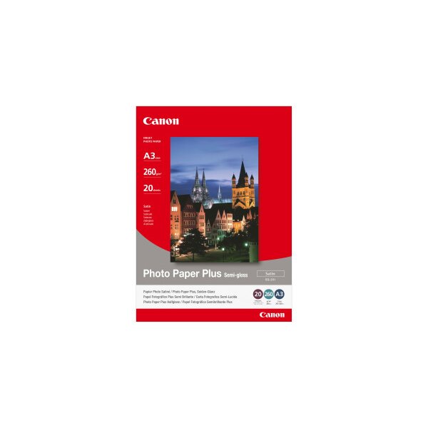 CANON Photo Paper Plus Semi-gloss A3 SG201A3 PIXMA, 260g 20 flles
