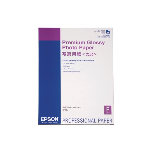 EPSON Premium Glossy Paper 255g A2 S042091 Stylus Pro 4000 25 feuilles