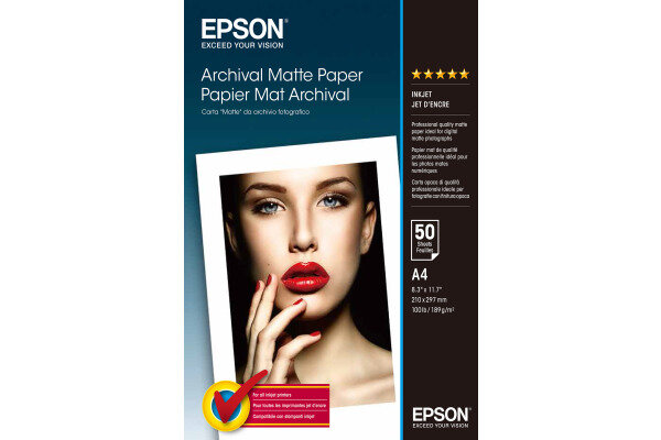 EPSON Archival Matt Paper A4 S041342 InkJet 189g 50 Blatt