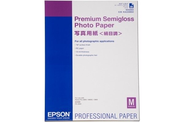 EPSON Premium Semigloss Photo A2 S042093 Stylus Pro 4000 251g 25 flls.