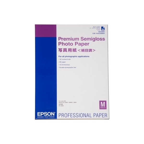 EPSON Premium Semigloss Photo A2 S042093 Stylus Pro 4000 251g 25 flls.