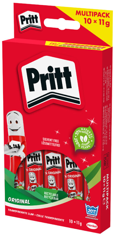 Pritt Klebestift 10 x 11 g im Multi-Pack, l&ouml;semittelfrei