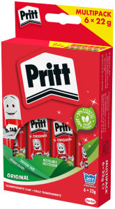 Pritt Bâton de colle 6 x 22 g, en multipack, sans...