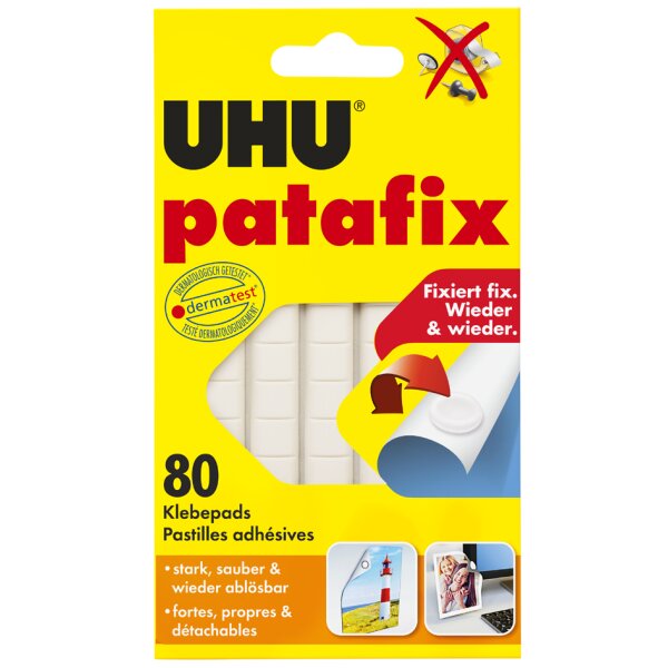 UHU Klebepads patafix, wieder ablösbar, weiss