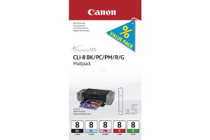 CANON Multipack Tinte BK/PC/PM/R/G CLI-8MULTI PIXMA iP...