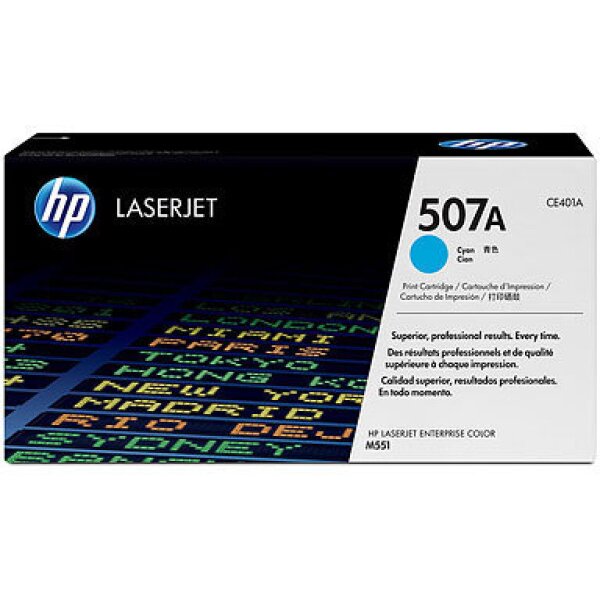 HP Cartouche toner 507A cyan CE401A LJ Enterprise 500 Col. 6000 p.
