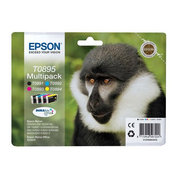 EPSON Multipack Tinte CMYBK T089540 Stylus S20/SX405 4x3.5ml
