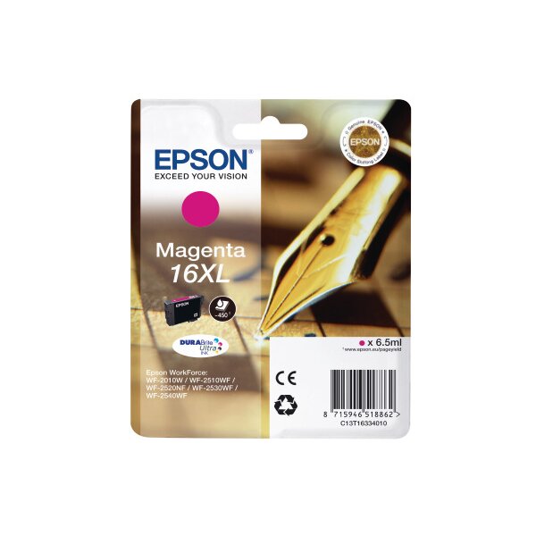 EPSON Tintenpatrone 16XL magenta T163340 WF 2010/2540 450 Seiten