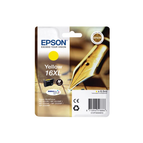 EPSON Tintenpatrone 16XL yellow T163440 WF 2010/2540 450 Seiten